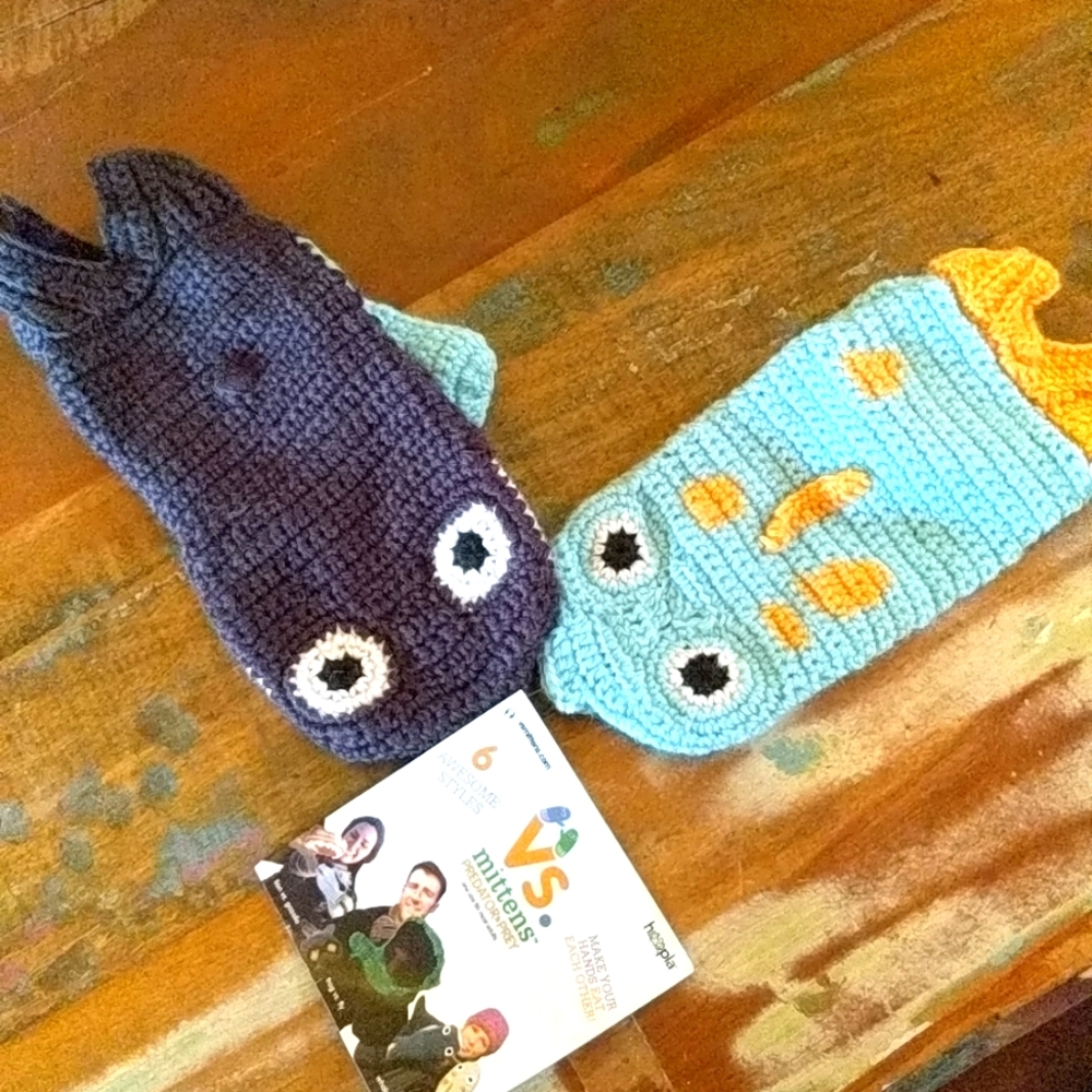 Predator and Prey shark mittens